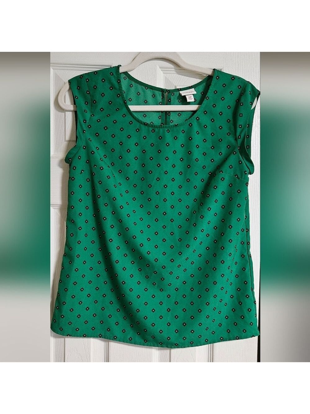Merona Green Patterned Sleeveless Top S/P